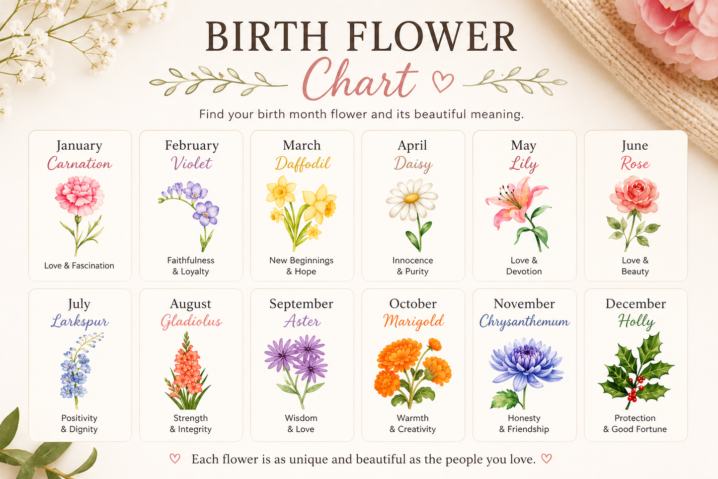 Personalized Birth Flower Mug for Grandma – Custom Names Coffee Cup, Mother’s Day Gift, (11oz, 15oz)